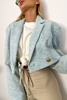LILY Muster Jacke blau
