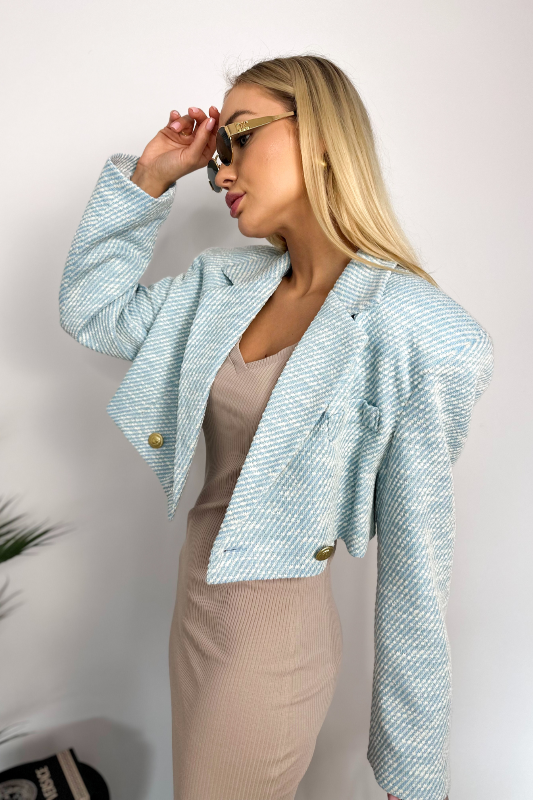 LILY Muster Jacke blau