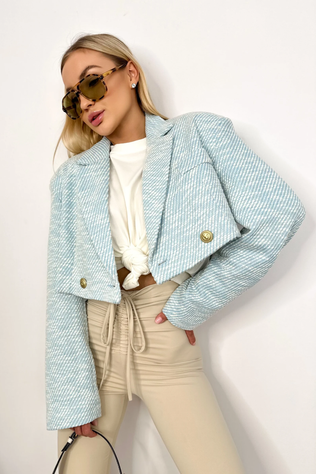 LILY Muster Jacke blau