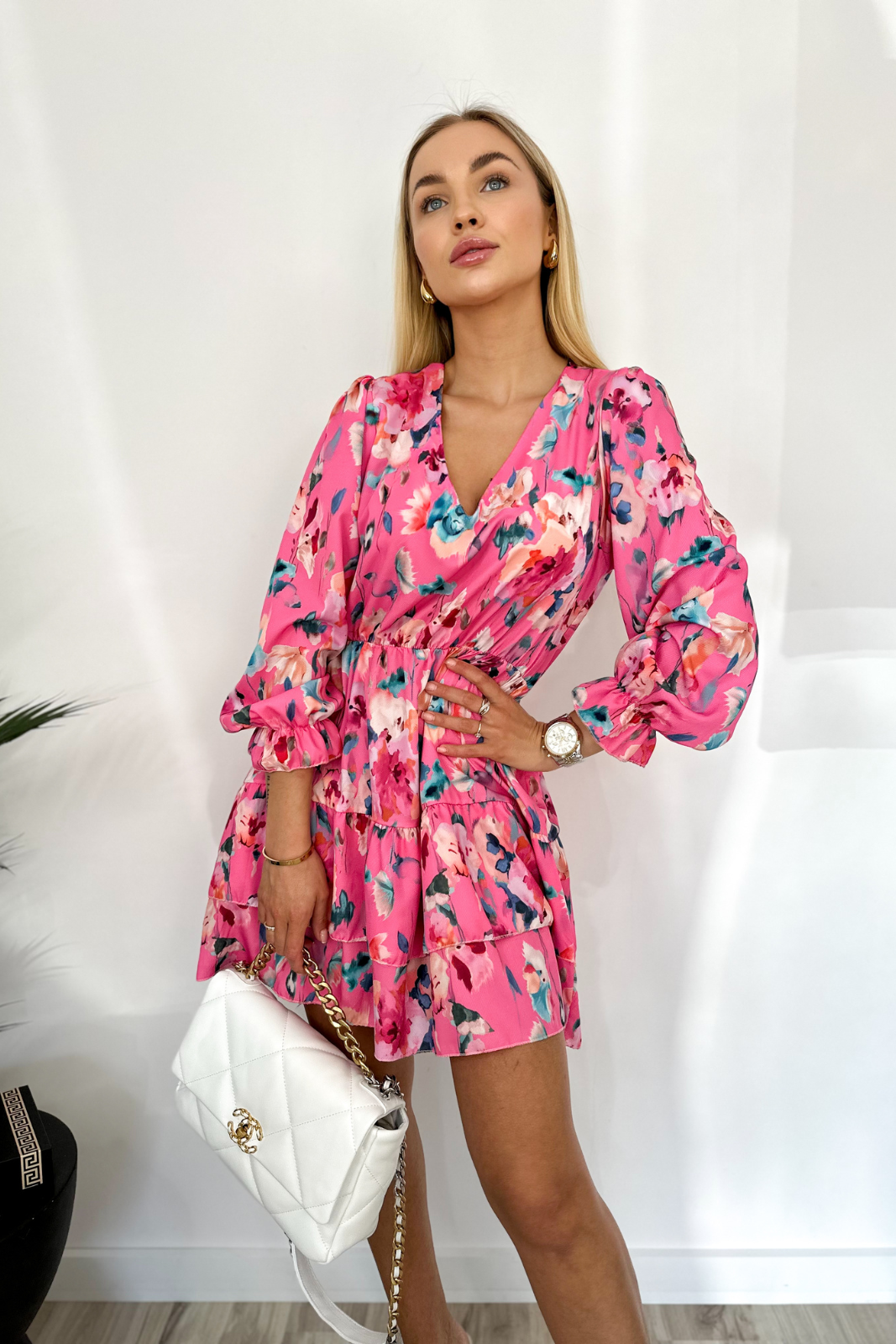 LIZZY blush geblümtes elastisches Kleid