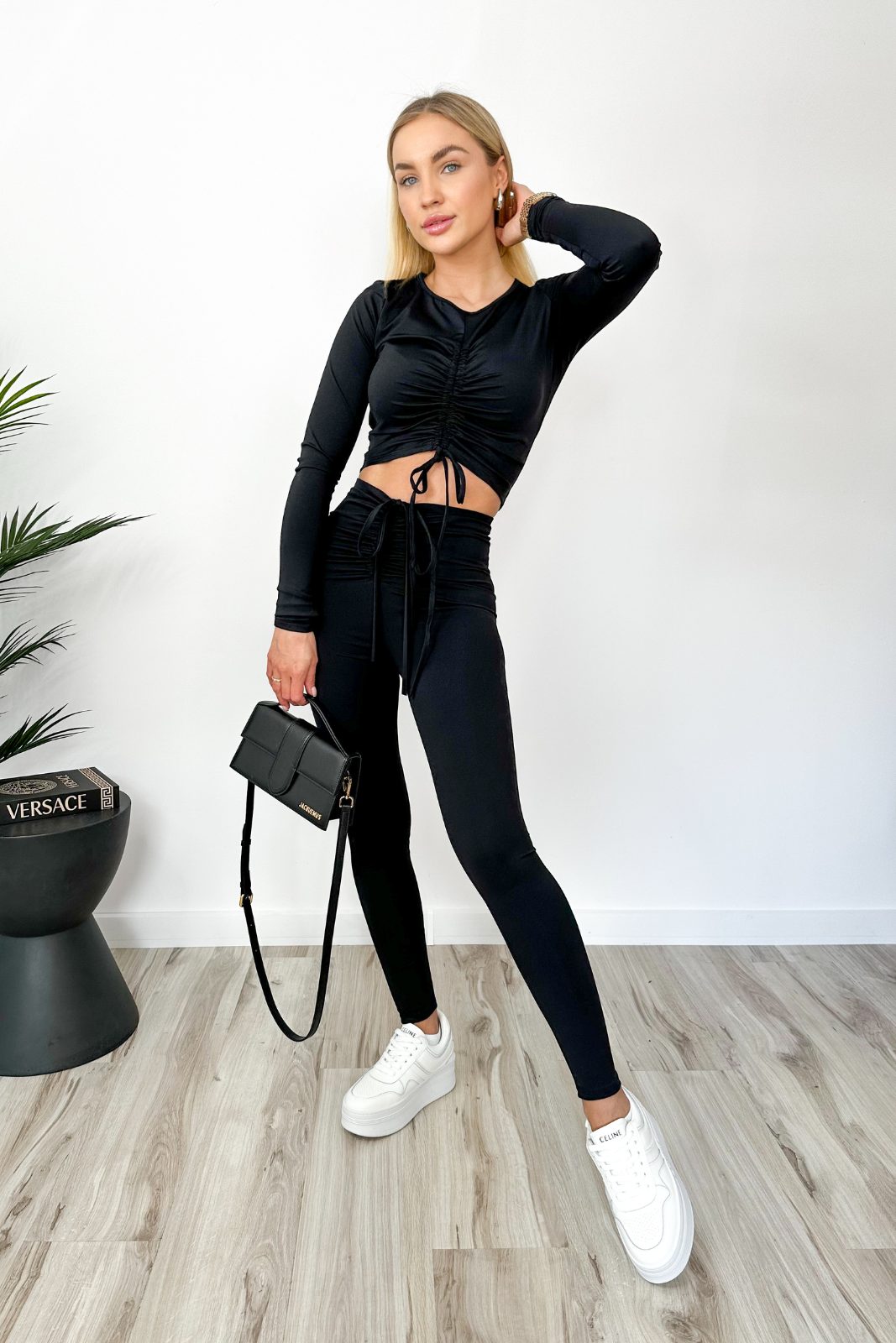 Gerippte Bluse IVA schwarz