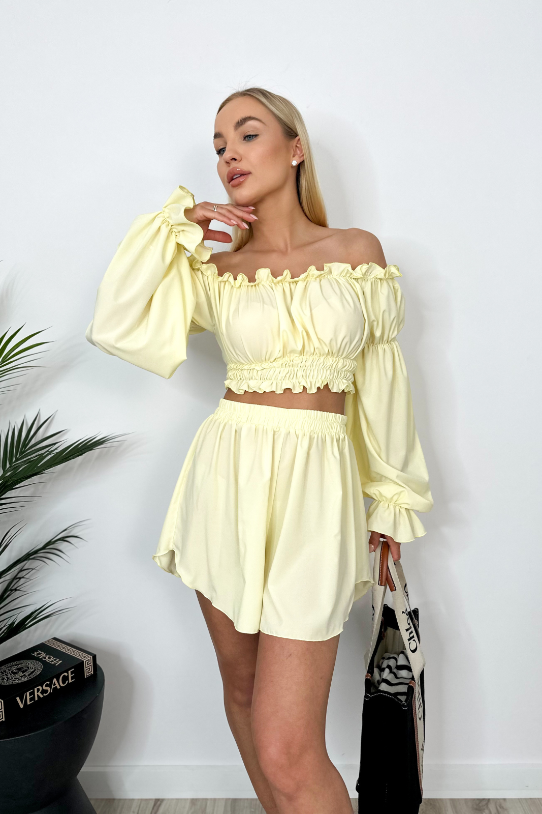 Spanisches Top + Shorts Set HOSHI gelb