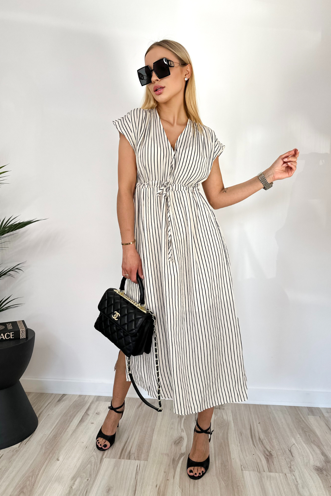 Gestreiftes Kleid SOFIA creme