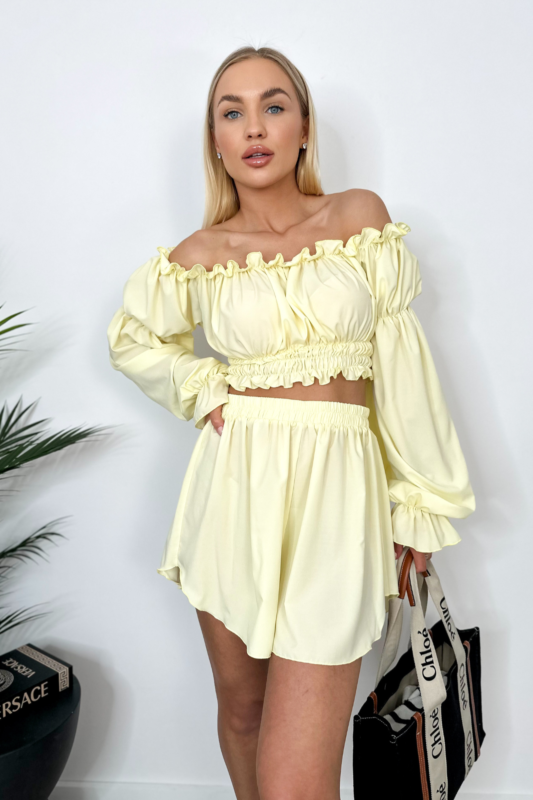 Spanisches Top + Shorts Set HOSHI gelb